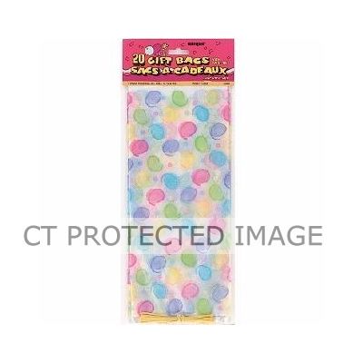 Clear Popcorn Bags on Polka Dots Clear Cello Bags