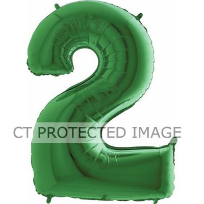 40 Inch Green Number 2 Foil Balloon