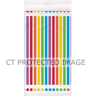 54x84 Inch Rainbow Plastic Table Cover